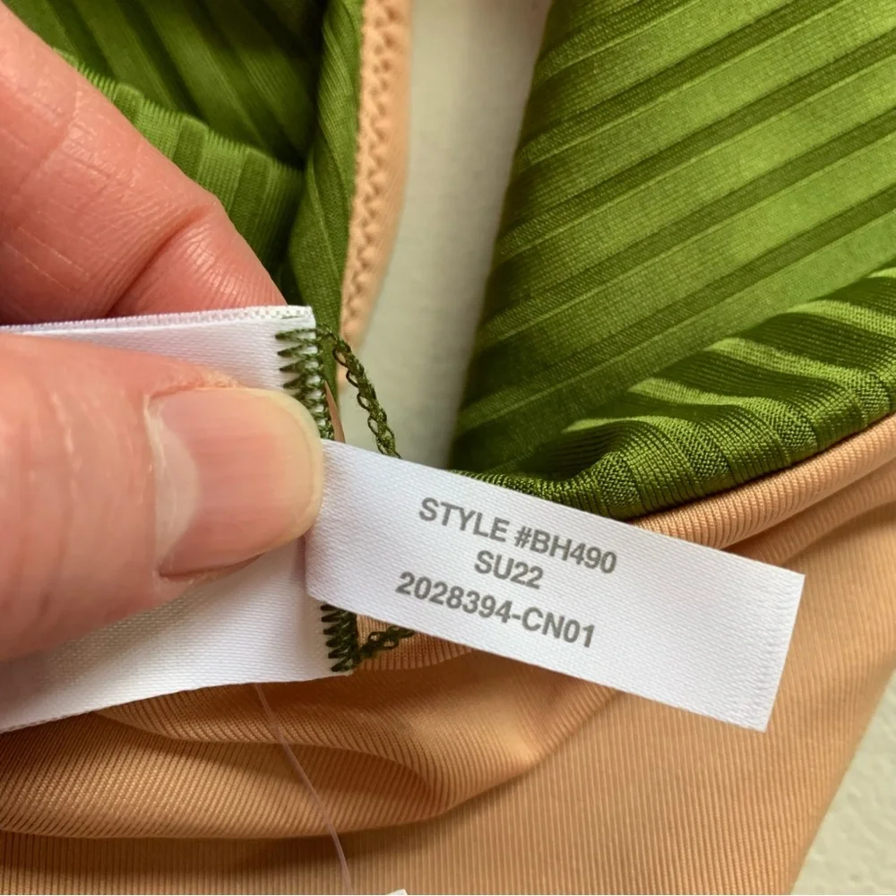 J Crew Size Small Wide-Rib High-Rise Bikini Bottom in Canteen Green NWT - Picture 8 of 12